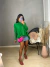 Poncho no tricot modal - verde bandeira - loja online