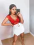 Body de renda manguinha - vermelho - comprar online