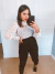 Blusa tule poá lastex - branca on internet