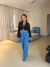 Calça jeans wide leg cargo - escura - comprar online