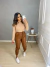 Calça jogger couro - marrom - comprar online