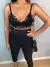 Imagem do Top cropped luxo rendado preto