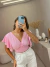 Cropped alça babados - rosa - comprar online