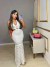 Vestido crochê com argola frontal - branco