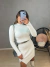 Vestido tubinho com manga longa no tricot - branco - comprar online