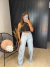 Calça wide leg jeans barra desfiada - clara on internet