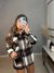 Jaqueta flanelada xadrez - preto e branco