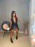 Saia de couro em vinil - preto - comprar online