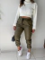 Calça jogger couro - verde militar - loja online
