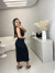 Conjunto alfaiataria saia lápis com amarração e cropped - preto na internet