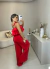 Conjunto de calça pantalona e cropped babados - vermelho on internet