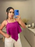 Cropped de bico laise bordado - fúcsia - comprar online