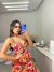 Vestido longo de alcinha - estampado laranja - buy online