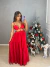 Imagem do Vestido longo com camadas e decote - vermelho