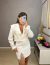 Conjunto blazer e saia no linho, alta costura, com aplicação de strass - branco - buy online