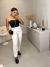 Calça alfaiataria insp zara risca giz - branca na internet