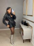 Short saia em couro com ilhós - preto - buy online