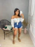 Short jeans cós alto destroyed - lavagem escura na internet
