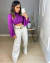 Calça wide leg jeans off white com cinto - buy online