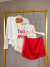 Blusa t-shirt com manga 3/4 - branca com vermelho