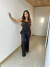 Image of Calça pantalona em paetê - preto