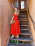 Vestido tricot ciganinha - vermelho alaranjado
