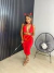 Conjunto de saia midi e cropped - vermelho