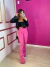 Calça jeans flare - rosa