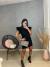 Vestido com manga em plumas - preto - loja online