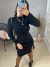 Vestido manga longa tricot com fenda - preto on internet