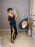 Vestido midi com fenda - preto