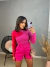 Body bicolor tricot canelado - rosa pink