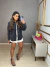 Jaqueta jeans alongada - preto