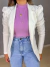 Blazer acinturado manga princesa - off white