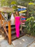 Conjunto calça pantalona e cropped frente única - rosa pink