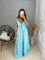Vestido longo nozinho by amor de peça - azul tiffany on internet