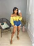 Imagem do Short jeans cós alto destroyed - lavagem escura
