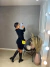 Vestido manga longa tricot com fenda - preto on internet