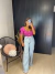 Calça wide leg jeans barra desfiada - clara - online store