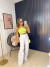 Calça wide leg jeans destroyed - branca - loja online