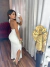 Vestido tricot premium frente única com amarração no pescoço - off white - loja online