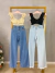 Calça wide leg jeans barra desfiada - clara - online store
