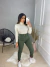 Calça jeans clochard com botões - verde militar - comprar online