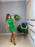 Vestido canelado com gola - brasil verde - comprar online