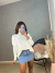 Poncho no tricot modal - off white - online store