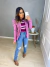 Blazer manga princesa acinturado - lilás na internet