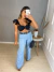 Calça wide leg jeans clara - by alcance on internet