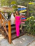 Conjunto calça pantalona e cropped frente única - rosa pink na internet
