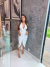 Vestido midi franzido com decote e fenda - branco - buy online