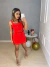 Short saia com fenda poliamida premium - vermelho - loja online
